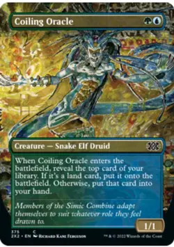 Coiling Oracle Borderless Double Masters Magic MTG Snake Elf Druid - Image 1