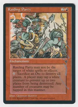 Silver Signed Raiding Party MP Fallen Empires Artist Quinton Hoover MTG Magic! - Image 1