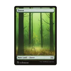 WOTC MtG Double Masters Forest (381) (L) (Foil) EX - Image 1