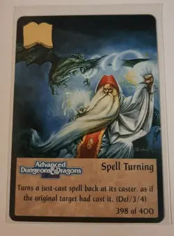 TSR Spellfire CCG 1st Ed. SPELL TURNING Card #398 of 400 Dungeons & Dragons - Image 1