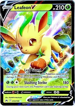 Leafeon V 013/159 ULTRA RARE Holo Pokemon Card TCG 2023 Crown Zenith NM+ - Image 1