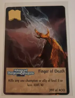 TSR Spellfire CCG 1st Ed. FINGER OF DEATH Card #397 of 400 Dungeons & Dragons - Image 1