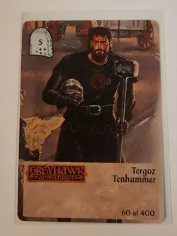 TSR Spellfire CCG 1st Ed. TERGOZ TENHAMMER Card #60 of 400 Greyhawk Adventures - Image 1