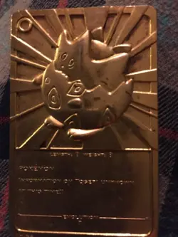 1999 Pokemon Togepi 24k Gold Plated Trading Card - Image 3