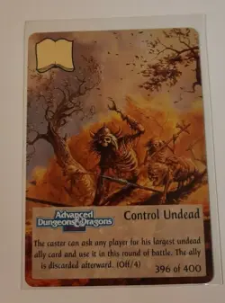 TSR Spellfire CCG 1st Ed. CONTROL UNDEAD Card #396 of 400 AD&D - Image 1