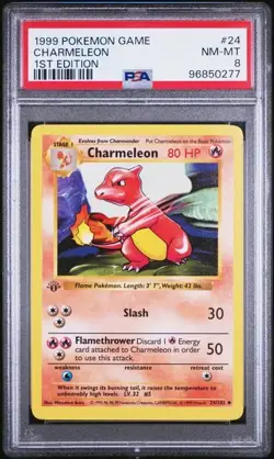 1999 POKEMON GAME 24 CHARMELEON 1ST EDITION PSA 8 Nm-Mt - Image 1