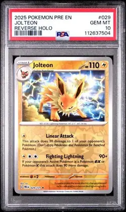 PSA 10 GEM MINT Jolteon Poke Ball Reverse 029/131 Pokemon Prismatic Evolutions - Image 1