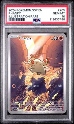 PSA 10 Gem Mint Phanpy 205/191 Surging Sparks SSP EN Illustration Rare Pokemon - Image 1