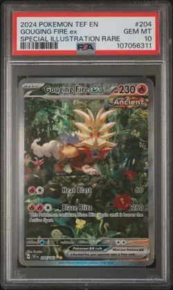 PSA 10 Gem Mint Gouging Fire Ex #204 SIR Pokemon Temporal Forces - Image 1