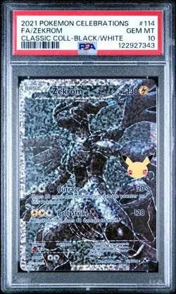 ZEKROM PSA 10 CELEBRATIONS CLASSIC COLLECTION #114 FULL ART 2021 POKEMON - Image 1