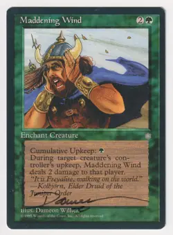 Signed Maddening Wind MP Ice Age Artist Dameon Willich 1995 MTG Magic Vintage! - Image 1