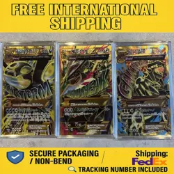 M Rayquaza EX UR, Primal Kyogre EX UR, Primal Groudon EX UR JP Pokemon Card rare - Image 1