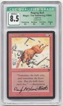 Graded Signed Raging Bull CGC 8.5 Legends Artist Randy Asplund-Faith 1994 MTG! - Image 1