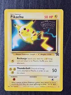 Pokemon TCG Pikachu #4 Stamped 1999 WB Movie Black Star Promo Card - Image 1