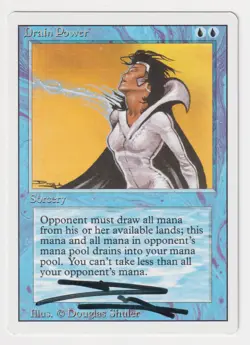 Signed Drain Power NM Revised Artist Douglas Shuler 1994 MTG Magic Vintage Rare! - Image 1