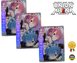 UNION ARENA Re:ZERO UA40BT REZ-1-AP04 Rem Ram 3Set ACTION POINT CARD - Image 1