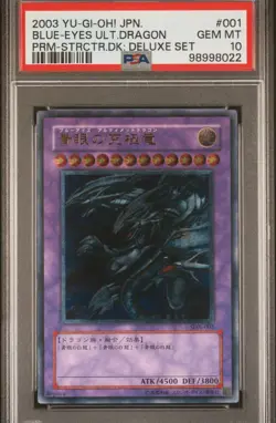 YuGiOh PSA10 Blue Eyes Ultimate Dragon Ultimate Rare Relief Collector Card - Image 1