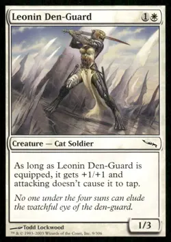 Leonin Den-Guard Mirrodin MTG Magic the Gathering card - Image 1