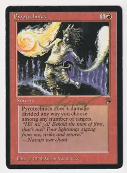 Gold Signed Pyrotechnics HP Legends English Artist Anson Maddocks 1994 MTG Magic - Image 1