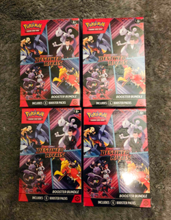 LOT OF 4 Pokemon Scarlet & Violet Destined Rivals Booster Bundle Factory Sealed - Image 1