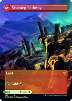 Blightstep / Searstep Pathway FOIL BORDERLESS - 291 - Rare - Kaldheim KHM MTG - Image 2