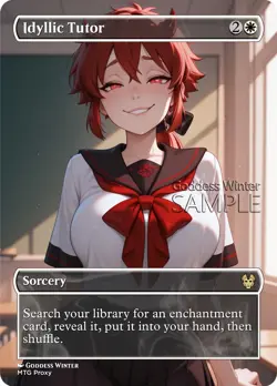 MTG - Idyllic Tutor - Fanart Borderless Style - EDH / Playtest - Image 1