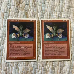Lot of 2 DRAGON WHELP, Vintage 1993 MTG Unlimited Edition, Red - Image 1