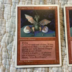 Lot of 2 DRAGON WHELP, Vintage 1993 MTG Unlimited Edition, Red - Image 2