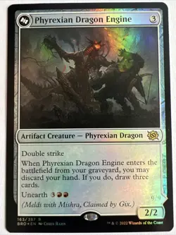 MTG Phyrexian Dragon Engine (Foil) [The Brothers' War Prerelease Promos, Near Mi - Image 1