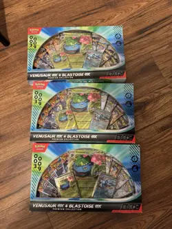 Set Of 3 Pokemon TGC Venusaur ex and Blastoise ex Premium Collection GameStop EX - Image 1