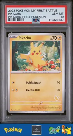 2023 Pokemon My First Battle Pikachu Deck Pikachu PSA 10 - Image 1