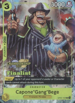 One Piece Card Game Capone"Gang"Bege OP04-100 Championship Finalist 2023 EN - Image 1