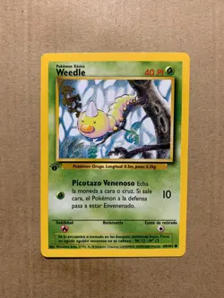 1st Edition SPANISH Weedle 69/102 Base Set - Common Pokemon Card - NM/Mint - Image 1