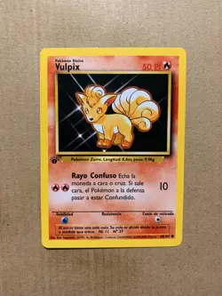 1st Edition SPANISH Vulpix 68/102 Base Set - Common Pokemon Card - EXCELLENT - Image 1