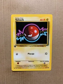 1st Edition SPANISH Voltorb 67/102 Base Set - Common Pokemon Card - NM/Mint - Image 1