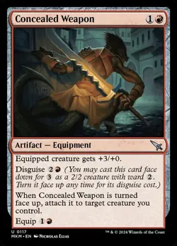 Concealed Weapon, Murders at Karlov Manor, MTG, Uncommon Foil Card, 0117 - Image 1