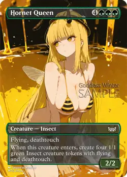 MTG - Hornet Queen - Fanart Borderless Style - EDH / Playtest - Image 1