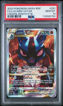 2023 POKEMON BLACK STAR PROMO SWSH 291 FA/LUCARIO VSTAR CROWN ZENITH PSA 10 - Image 1
