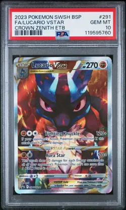 2023 POKEMON BLACK STAR PROMO SWSH 291 FA/LUCARIO VSTAR CROWN ZENITH PSA 10 - Image 1