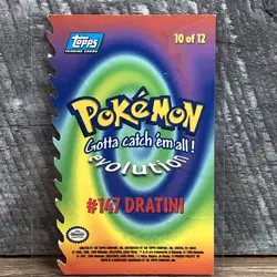 Dratini, Pokemon Topps TV Animation Edition E10 Of E12, Blue Logo Label Cards, - Image 2
