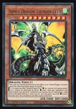 Armed Dragon Thunder LV10 - MP22-EN001 - Ultra Rare - 1st Edition Yugioh - Image 1