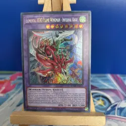 Elemental HERO Flame Wingman Infernal Rage Secret Rare 1st BLMR-EN012 NM YuGiOh - Image 1