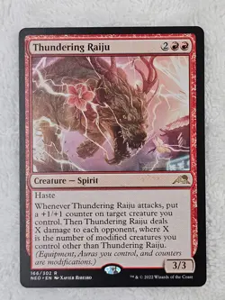 MTG Thundering Raiju #166 Kamigawa Neon Dynasty Magic Card Rare NM - Image 2