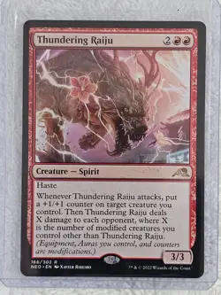 MTG Thundering Raiju #166 Kamigawa Neon Dynasty Magic Card Rare NM - Image 5
