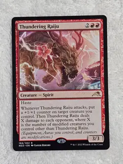 MTG Thundering Raiju #166 Kamigawa Neon Dynasty Magic Card Rare NM - Image 2