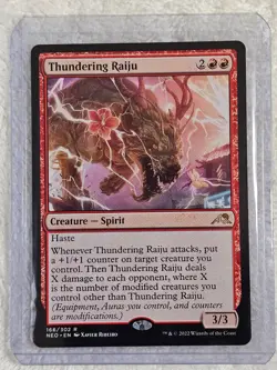 MTG Thundering Raiju #166 Kamigawa Neon Dynasty Magic Card Rare NM - Image 4