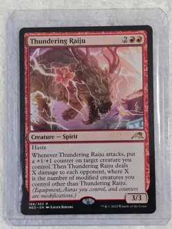 MTG Thundering Raiju #166 Kamigawa Neon Dynasty Magic Card Rare NM - Image 5
