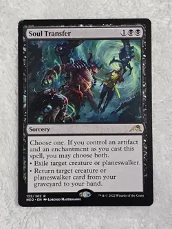 MTG Soul Transfer #122 Kamigawa: Neon Dynasty Magic Gathering Card Rare NM - Image 1