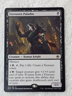 MTG Forsworn Paladin #104 Adventures in the Forgotten Realms Card Rare NM - Image 1