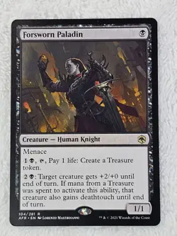 MTG Forsworn Paladin #104 Adventures in the Forgotten Realms Card Rare NM - Image 2